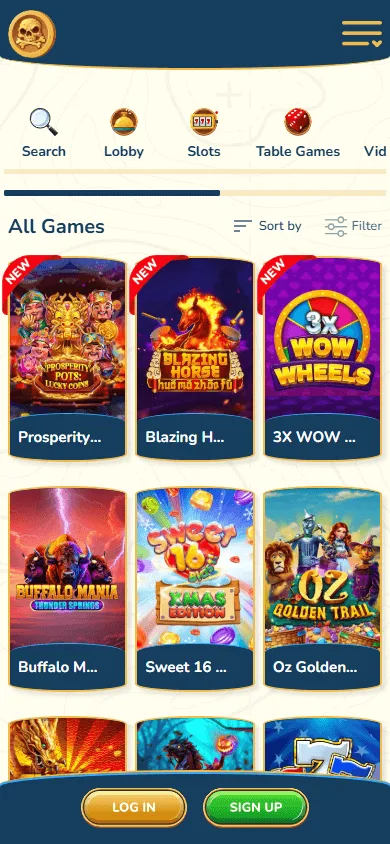 Captain Jack Casino game area on a mobile browser